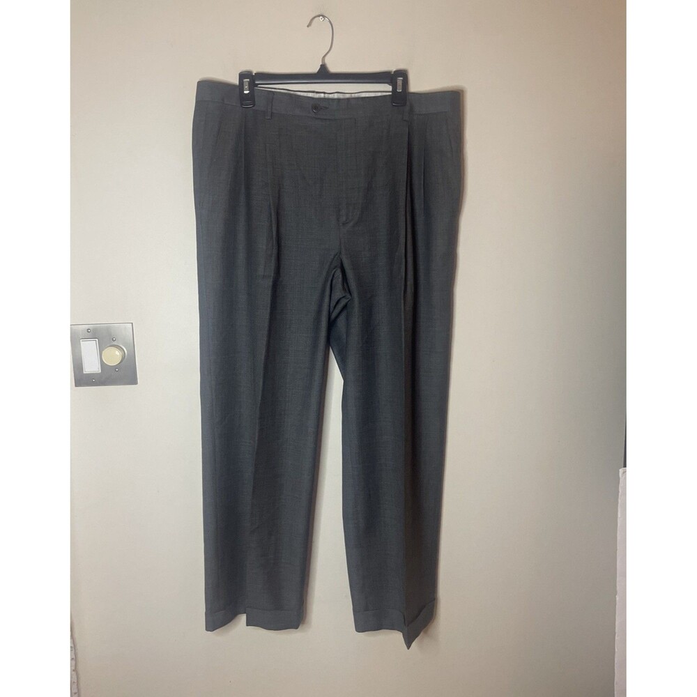 Loro Piana Pants Men 36x27 Super 130s Four Seasons Wool Pleated Cuffed Trousers